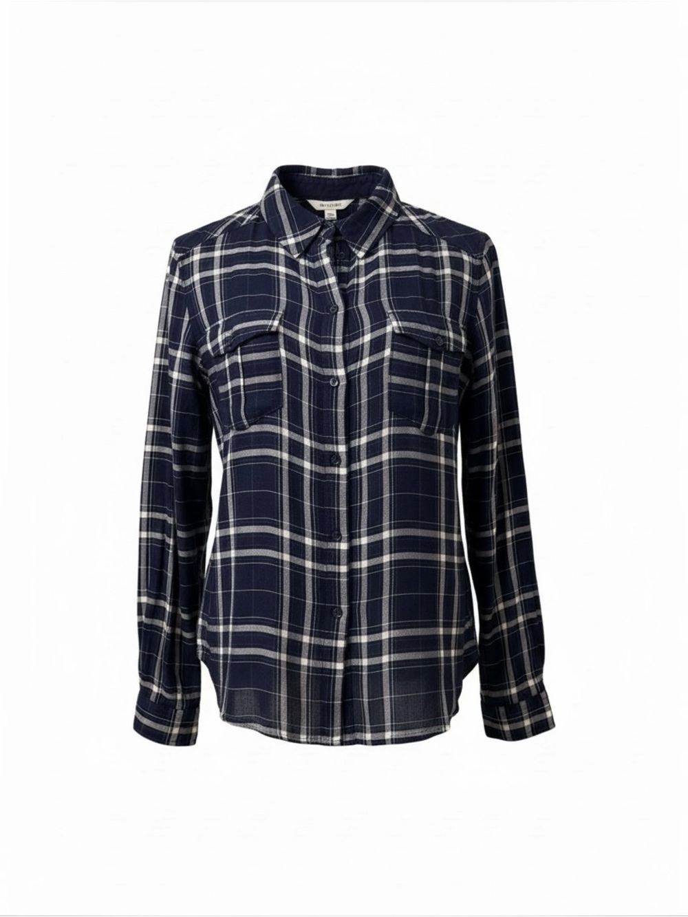 PAIGE May Navy/Cerise Plaid Button-Down Shirt - Size Medium